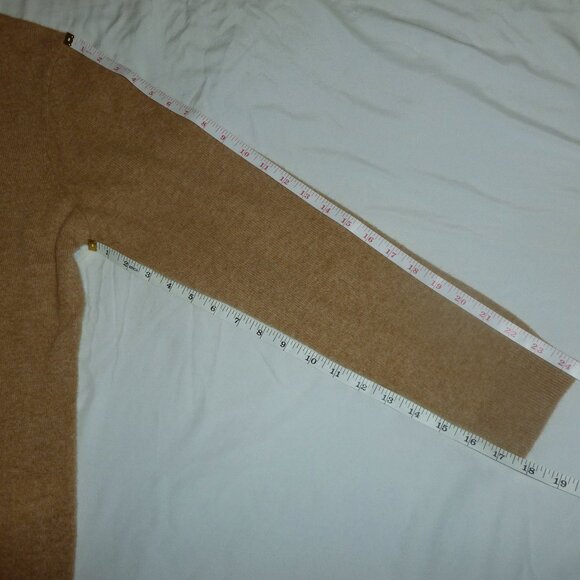 Charter Club Cashmere Long Sleeve V-Neck Sweater XL Warm Praline Heather NWT Tan - Picture 6 of 11